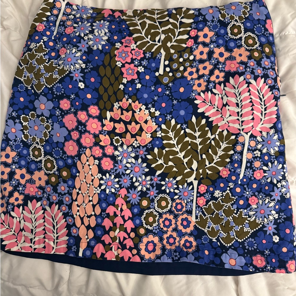 Talbots Pink and Blue A-Line Mini Skirt Casual